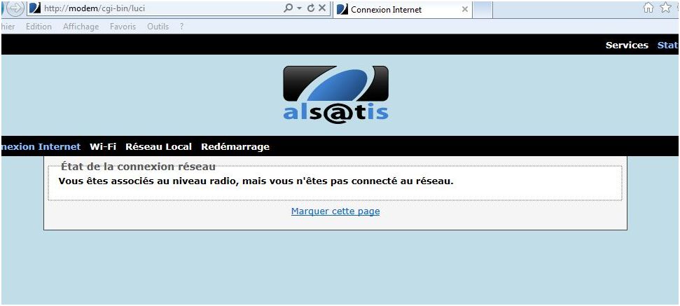 alsatis non connecté